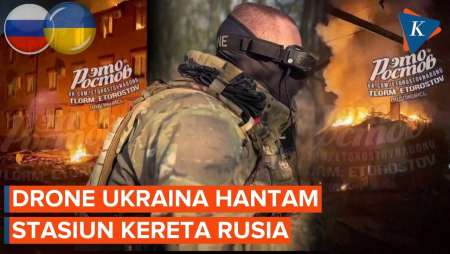 Serangan Drone Ukraina Hancurkan Stasiun Kereta Api Rusia