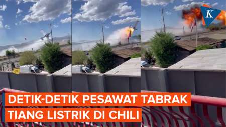 Pesawat Tabrak Tiang Listrik di Chili, Langsung Meledak dan Terbakar