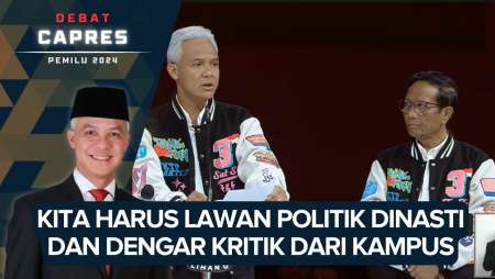 Tutup Debat, Ganjar: Kita Harus Lawan Politik Dinasti dan Dengar Kritik dari Kampus