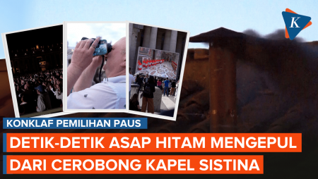 Detik-detik Asap Hitam Mengepul dari Kapel Sistina Saat Pemilihan Paus