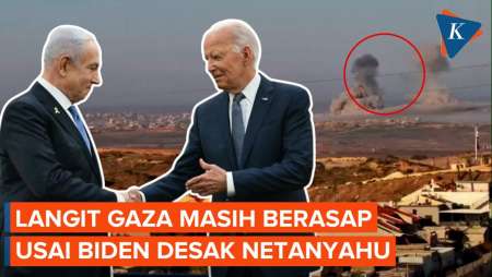 Asap Tebal Masih Terlihat di Gaza Usai Biden Desak Netanyahu Capai Gencatan Senjata