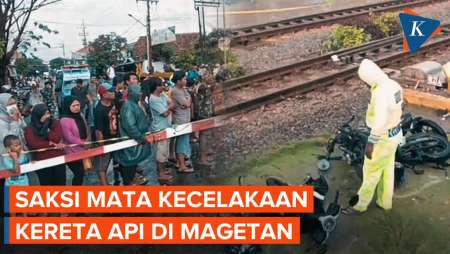 Detik-detik Kecelakaan Kereta di Magetan, Saksi Mata; Ada Suara Keras, Motor Nyelonong