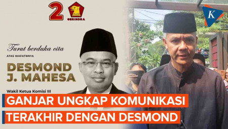 Kenang Semangat Desmond J Mahesa, Ganjar Terkejut Terima Kabar Duka