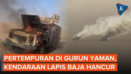 Momen Houthi "Pamer" Kendaraan Lapis Baja Pasukan Yaman Yang Hancur