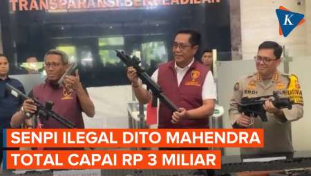 Penampakan Senjata Api Ilegal Milik Dito Mahendra yang Disita Bareskrim Polri