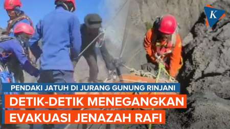 Detik-detik Evakuasi Jenazah Rafi Pendaki asal Jakarta dari Jurang Gunung Rinjani