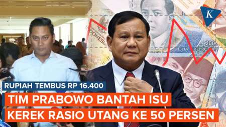 Rupiah Tembus Rp 16.400, Tim Prabowo Bantah Akan Kerek Rasio Utang Jadi 50 Persen PDB