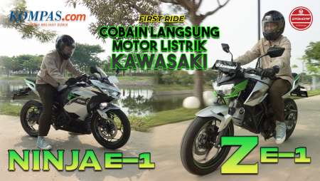 FIRST RIDE | Sensasi Geber Kawasaki Ninja Listrik | Ninja E-1 & Z E-1