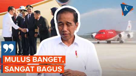 Momen Perdana Jokowi Mendarat di Bandara IKN