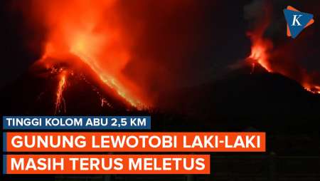 Gunung Lewotobi Laki-Laki Masih Terus Meletus, Tinggi Kolom Abu 2,5 Km