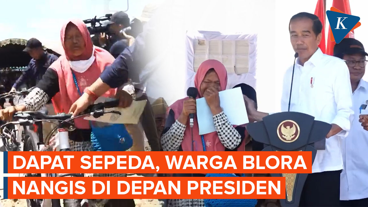 Emak-emak Nangis sampai Sungkem Ketika Dapat Sepeda dari Presiden