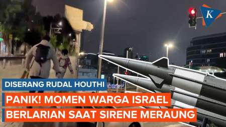 Momen Warga Israel Berlarian Usai Rudal Houthi Sasar Tel Aviv