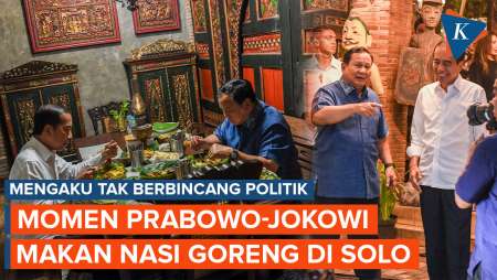 Momen Prabowo dan Jokowi Makan Nasi Goreng di Solo, Mengaku Tak Bahas Politik