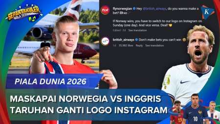 Taruhan Ganti Logo Instagram, Maskapai Norwegia Ledek Inggris Jelang Laga 8 Besar