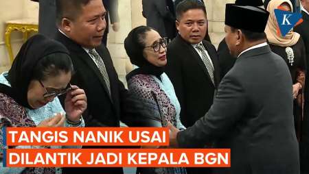 Momen Nanik Menangis Usai Resmi Dilantik Prabowo Jadi Kepala BGN