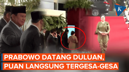 Prabowo Datang Lebih Awal, Puan Maharani Terburu-buru Masuk Ke DPR