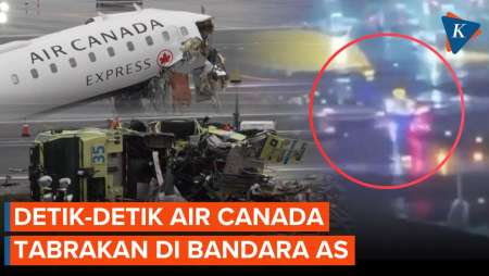 Video Detik-detik Pesawat Air Canada Tabrak Mobil di Bandara LaGuardia AS