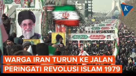 Momen Puluhan Ribu Warga Iran Peringati Revolusi Islam 1979, Bakar Bendera AS