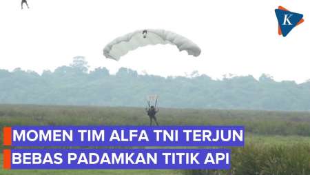 Tim Alfa TNI Terjun Bebas Buru Titik Api Di Way Kambas