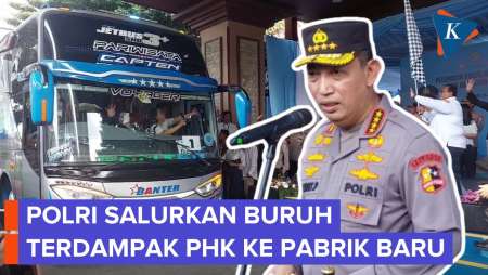 Kapolri Berangkatkan 1.575 Buruh Korban PHK ke 4 Pabrik