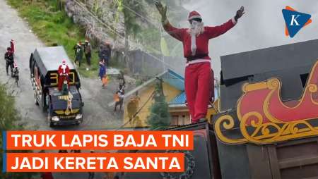 TNI Sulap Truk Lapis Baja jadi Kereta Santa 