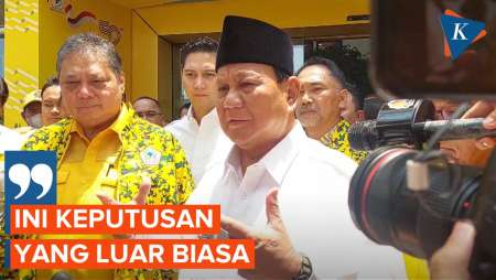 [FULL] Pernyataan Prabowo Setelah Hadir di Rapimnas Golkar