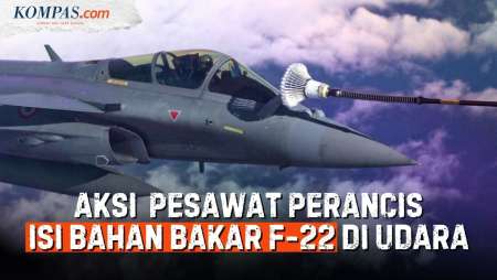 Detik-detik Jet F-22 Raptor Perancis Isi Bahan Bakar Di Udara