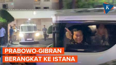 Momen Prabowo-Gibran Berangkat Menuju Istana Temui Jokowi