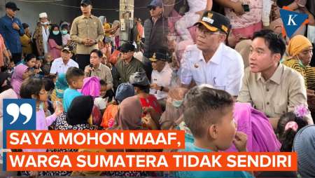 Sambil Jongkok, Gibran: Saya Minta Maaf, Sumatera Tidak Sendirian