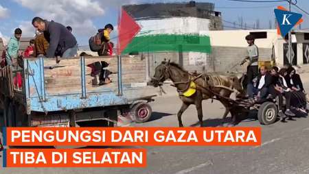 Momen Pengungsi Tiba di Gaza Selatan, Hindari Serangan Israel