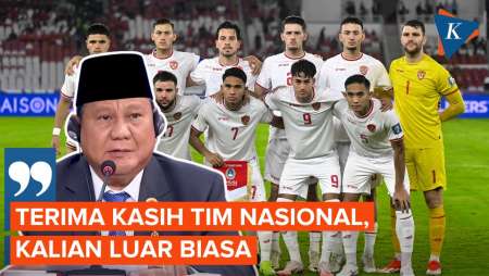 Prabowo Apresiasi Timnas Menang Lawan Arab Saudi, Ucapkan Terima Kasih