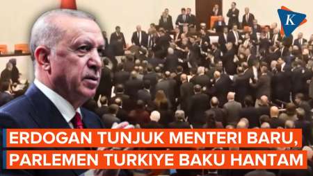 Detik-detik Parlemen Turkiye Baku Hantam Gara-gara Menteri Baru Erdogan