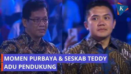 Adu Sorak-sorai Pendukung Purbaya Dan Seskab Teddy Di Acara Puncak Hari Guru Nasional