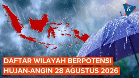 BMKG Peringatkan Hujan Lebat 28 Agustus 2026, Ini Daftar Wilayahnya