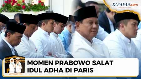Momen Prabowo Salat Idul Adha Di Paris, Ditemani Didiet Dan Teddy