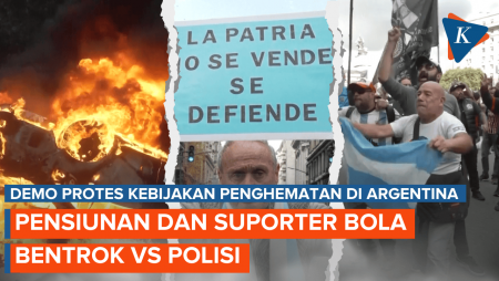 Argentina Rusuh! Pensiunan Dibantu Suporter Bola Bentrok Lawan Polisi