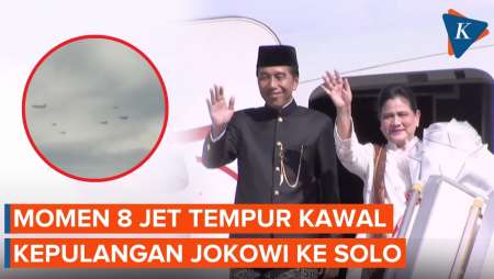 Penampakan 8 Jet Tempur Kawal Jokowi Pulang ke Solo, Ada F-16 dan Sukhoi SU-30