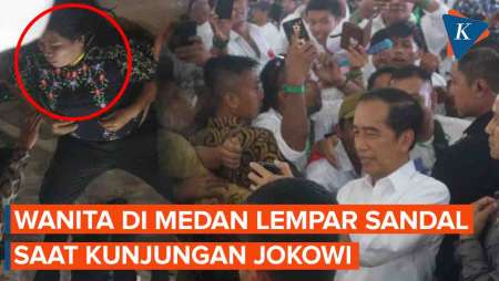 Detik-detik Wanita Siram Air dan Lempar Sandal Saat Kunjungan Presiden Jokowi