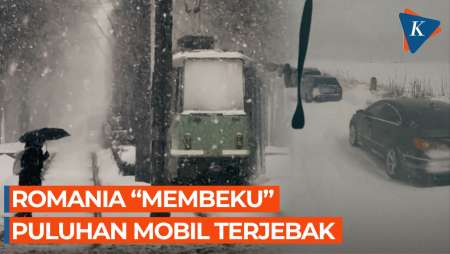 Penampakan Badai Salju di Romania, Bandara Tutup dan Transportasi “Kacau”