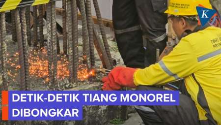 20 Tahun Mangkrak, Tiang Monorel di Jakarta Akhirnya Dibongkar
