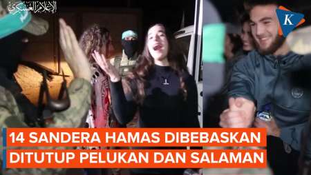 Hangatnya Suasana Pembebasan Sandera Hamas, Diakhiri Jabat Tangan Sembari Berpamitan