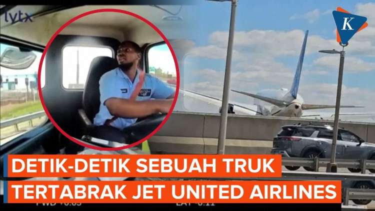 Roda Pesawat United Airlines Serempet Tiang Lampu dan Truk Saat Mendarat di New Jersey, 231 Orang Selamat