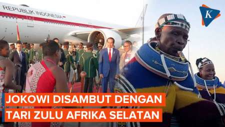 Momen Jokowi Tiba di Johannesburg Disambut Tarian Zulu