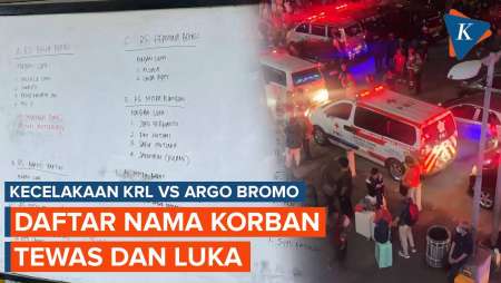 Daftar Nama Korban Tewas dan Luka Kecelakaan KRL Vs Argo Bromo di Bekasi Timur