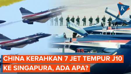 Detik-detik 7 Jet Tempur J-10 China Tiba Di Singapura, Misi Apa?