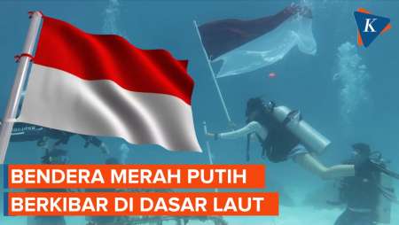 Detik-detik Bendera Merah Putih Berkibar di Dasar Laut Natuna Utara