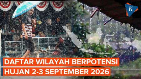 BMKG Peringatkan Potensi Hujan Lebat 2-3 September 2026, Ini Daftar Wilayahnya