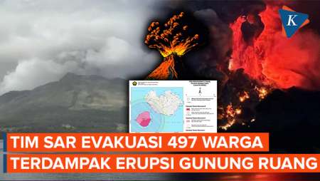 Erupsi Gunung Ruang, 497 Warga Dievakuasi