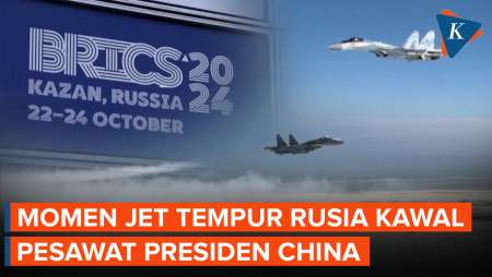 Penampakan Jet Tempur Rusia Kawal Ketat Pesawat Presiden China