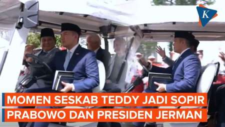 Momen Hangat Prabowo Dan Presiden Jerman Keliling Istana, Teddy Jadi Sopir Mobil Golf